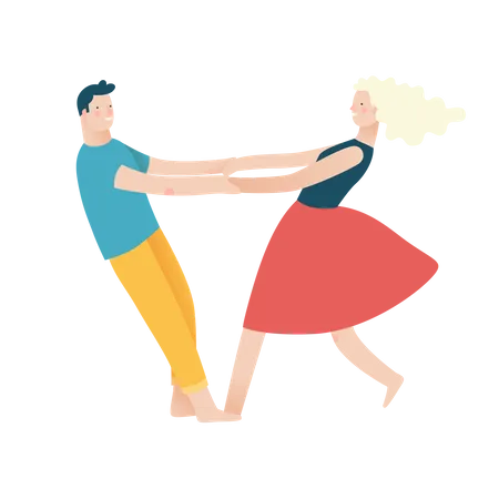 Man and woman dancing Illustration