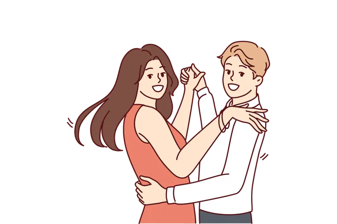 Man and woman dancing salsa wish to become professional latin dancers  イラスト