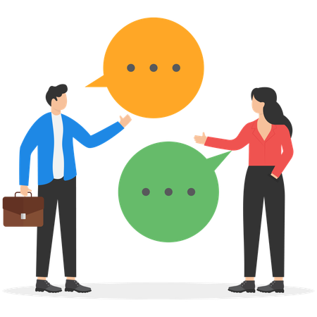 Man and woman doing business talk  Illustration