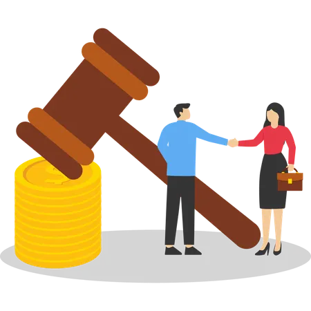 Man and woman doing financial deal  Illustration