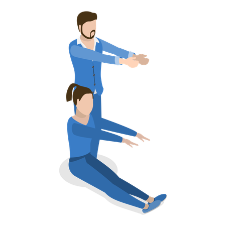 Man and woman exercising  Illustration