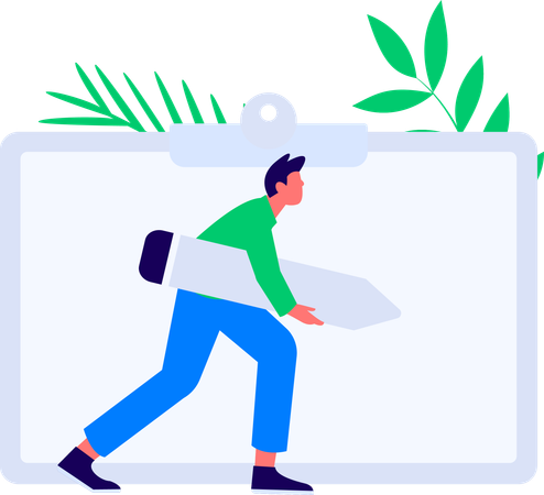 Man and woman getting marketing faq  Illustration