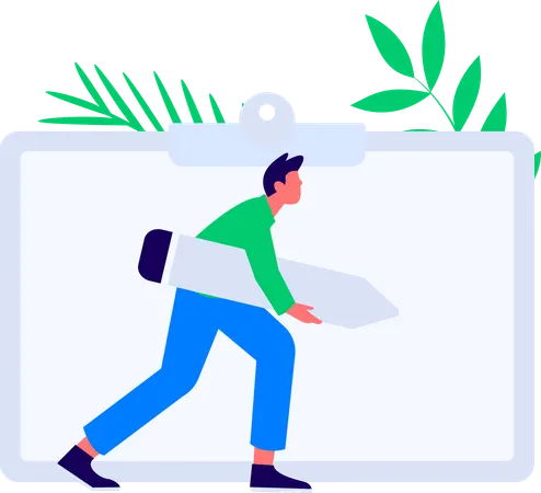 Man and woman getting marketing faq  Illustration