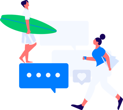 Man and woman giving Customer Testimonial  Illustration