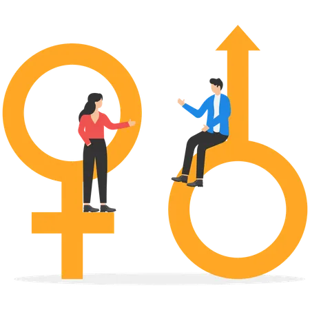 Man and woman giving high five  Illustration