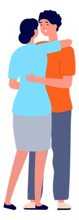 Man and woman Hugging  Illustration