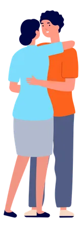 Man and woman Hugging  Illustration