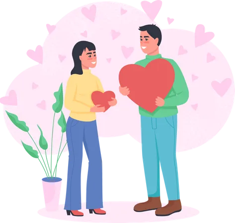 Man and woman in love Illustration