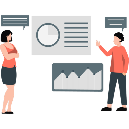 Man and Woman learning management system  Illustration