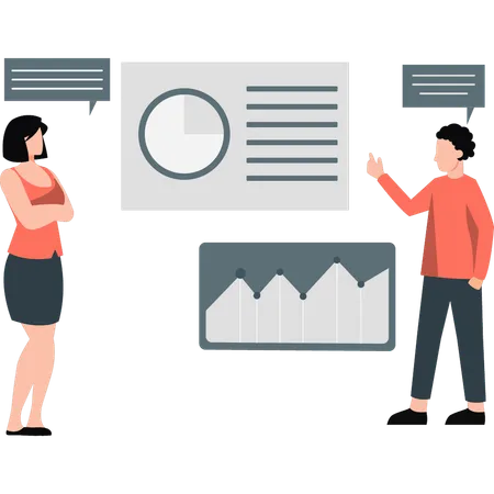 Man and Woman learning management system  Illustration