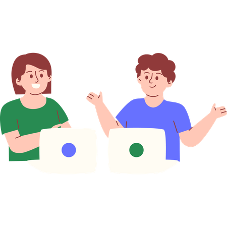 男性と女性が話している  イラスト