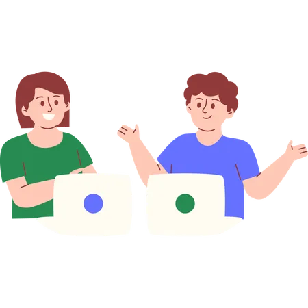 男性と女性が話している  イラスト