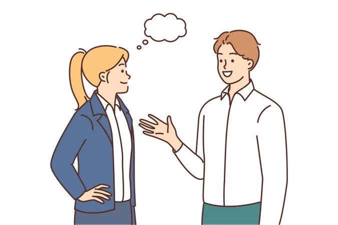 Man and woman talking each other  Illustration