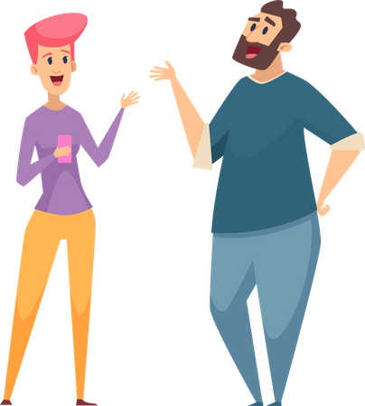 Man and woman talking each other  Illustration