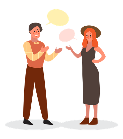 Man and woman talking  Illustration