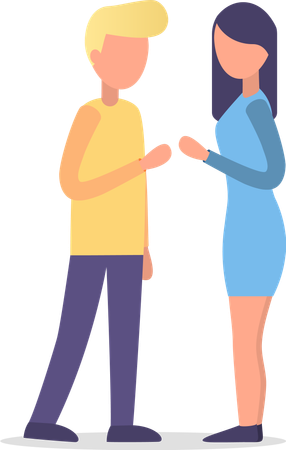 Man and Woman Talking  Illustration