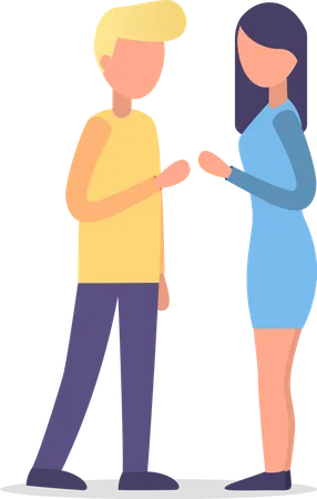 Man and Woman Talking  Illustration