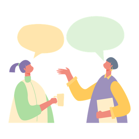 Man and woman talking to each other  Illustration