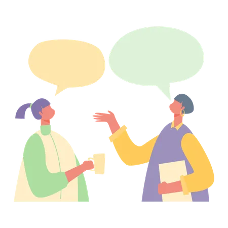 Man and woman talking to each other  Illustration