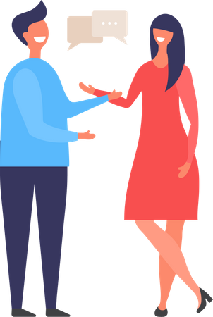 Man and woman talking to each other  Illustration