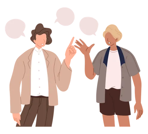 Man and woman talking with each other  Illustration