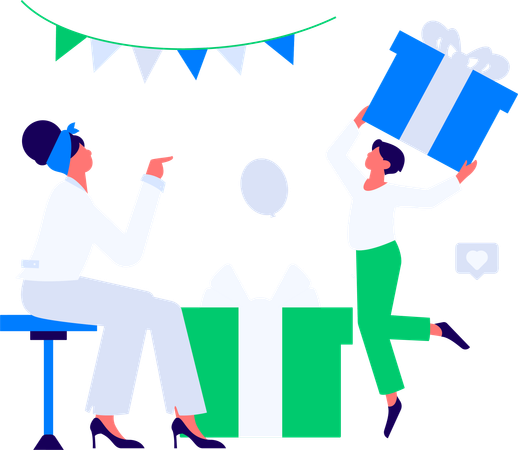 Man and woman with Customer Testimonial  Illustration