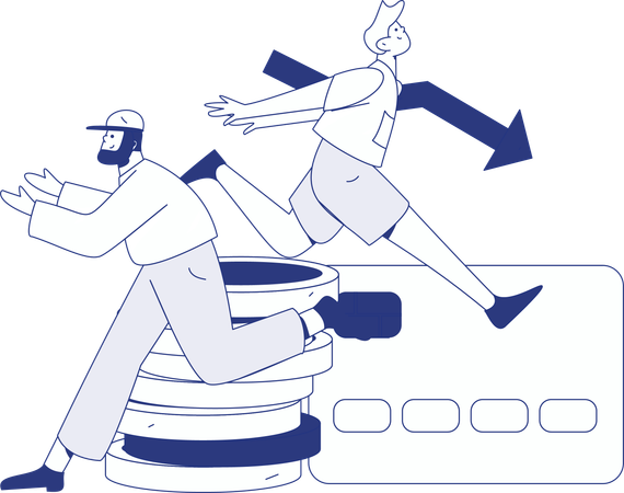 Man and woman working on Finance analysis  Illustration