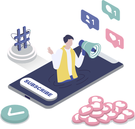 Man announces on social media  Illustration