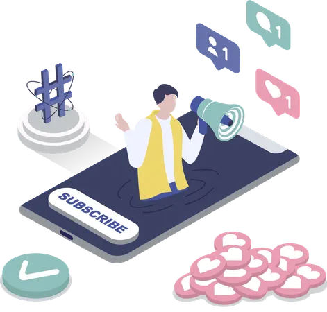 Man announces on social media  Illustration