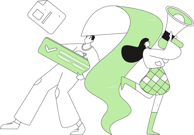 Man announcing staff record  Illustration
