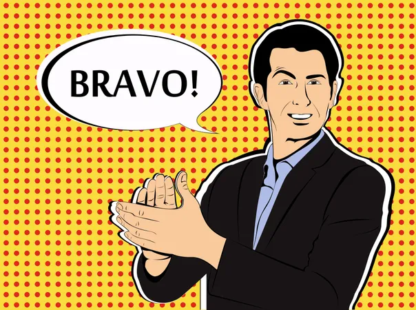 Man applause bravo concept of success  Illustration