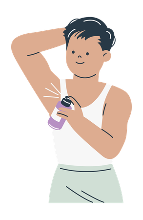 Man Applying Deodorant  Illustration