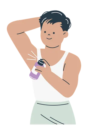 Man Applying Deodorant  Illustration