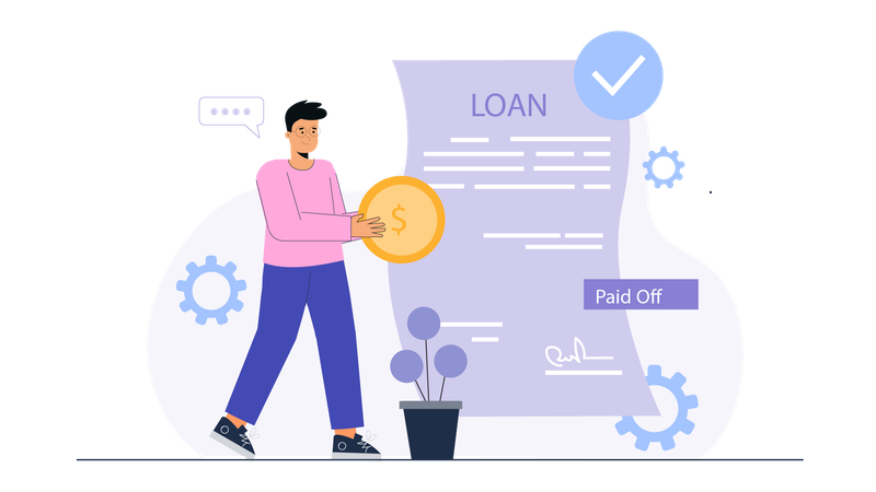 Man Applying For Loan  Illustration