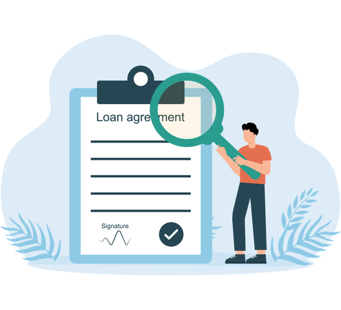 Man Approved Loan agreement  Illustration