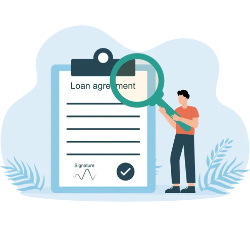 Man Approved Loan agreement  Illustration