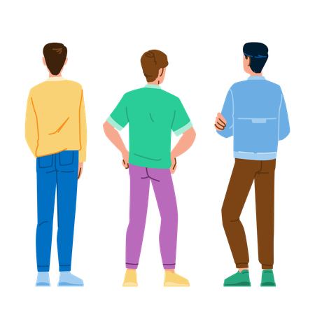 Man are standing in queue  Illustration