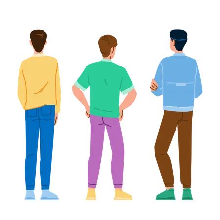 Man are standing in queue  Illustration