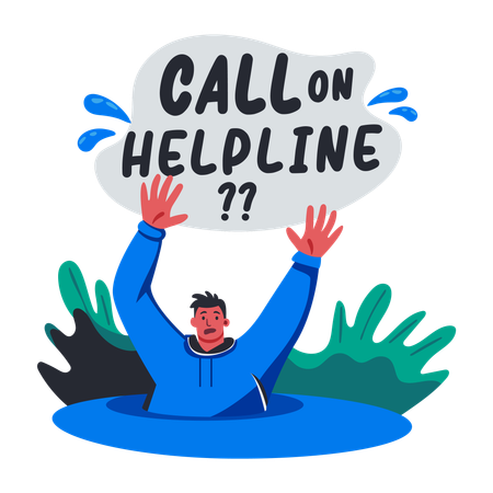 Man Asking Help  Illustration