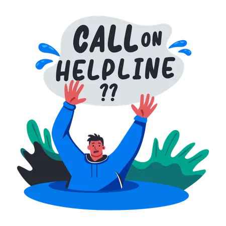 Man Asking Help  Illustration