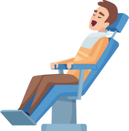 Man At Dentist  Illustration