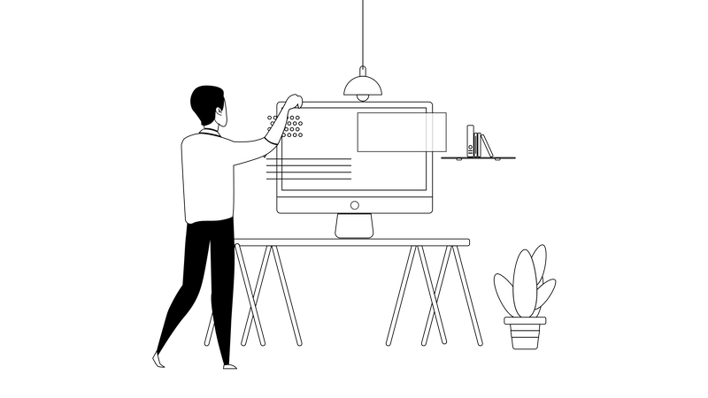 Man at Workspace  Illustration