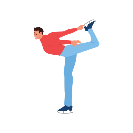 Man Athlete Figure Skating  Illustration