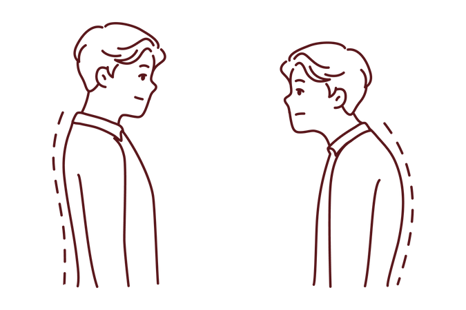 Man back body posture  Illustration