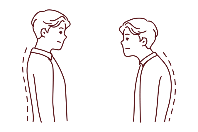 Man back body posture  Illustration