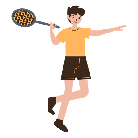 Man Badminton Player  Illustration