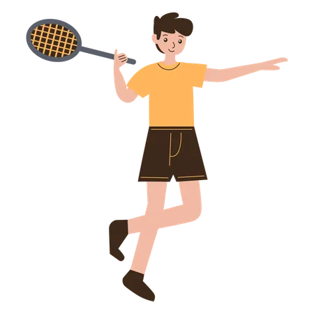 Man Badminton Player  Illustration