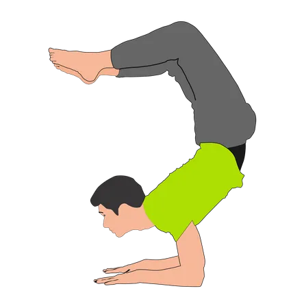 Man balance body weight on hands Illustration