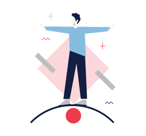 Balance Concept Idea Of Stability And Calmness Abstract Business Or Lifestyle Sphere Steady Position Harmony Challenge Managing Flat Vector Illustration 일러스트레이션