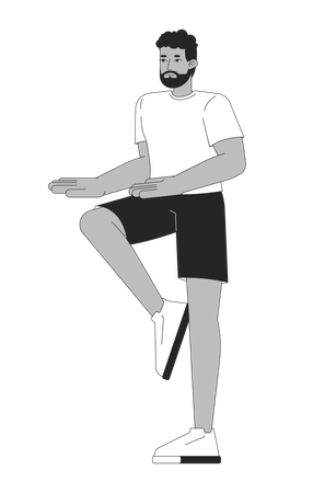 Man balancing on one leg  Illustration